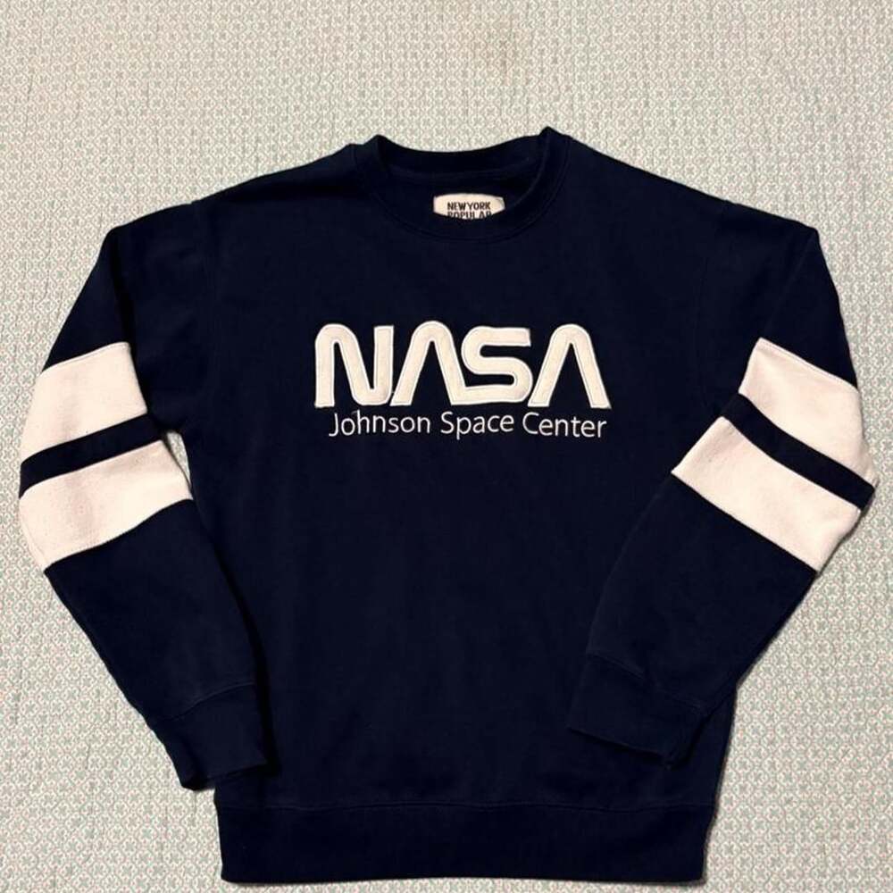 New York Popular NASA Johnson Space Center Sweatshirt Size S Navy Blue